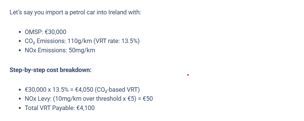 Real-World Example of VRT Calculation